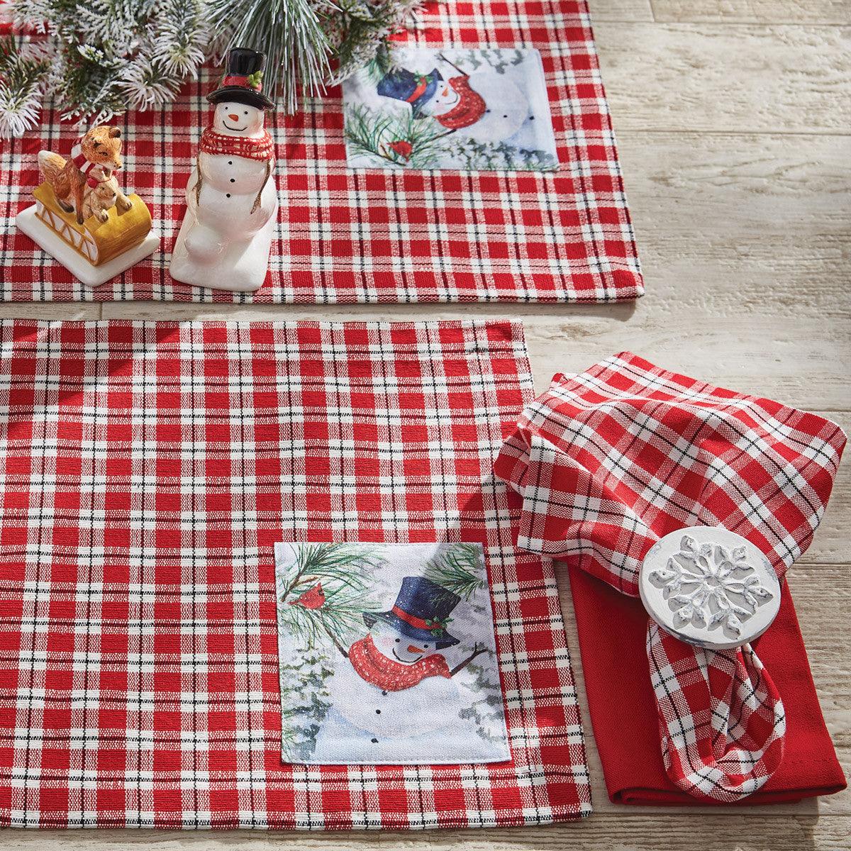 Flurry Snowman Placemats - Set Of 4 Park Designs - The Fox Decor