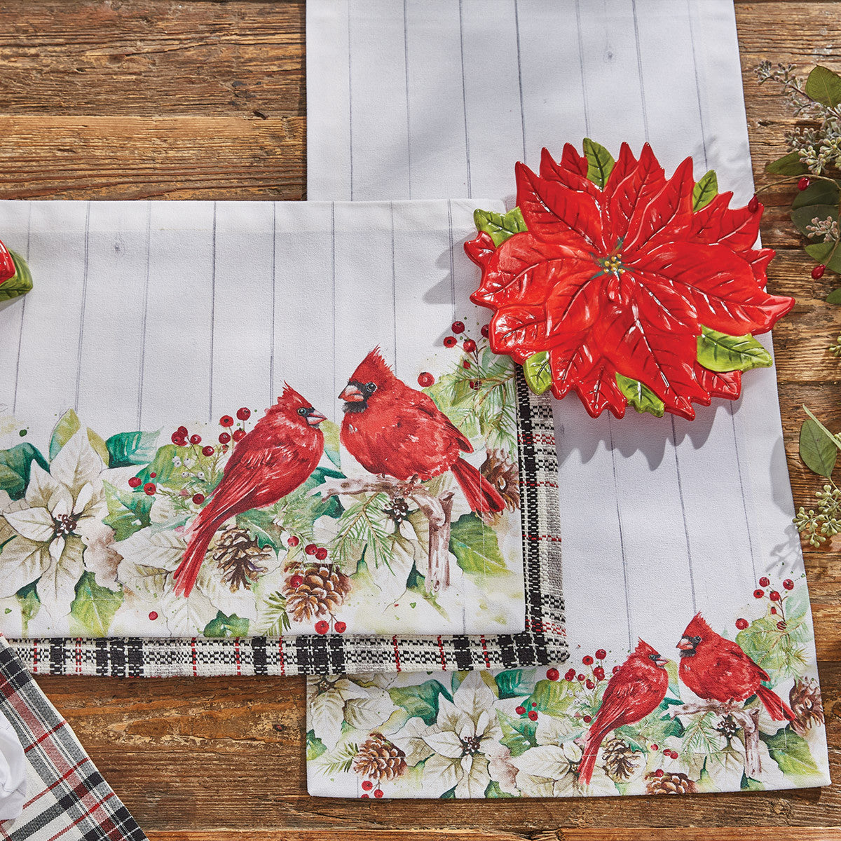 Poinsettia Pine Table Runner 36" L - Park Designs