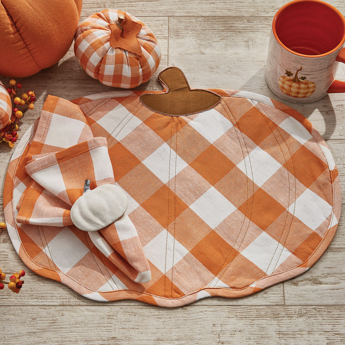Wicklow Orange & Cream Pumpkin Placemats - Set of 4 Park Designs