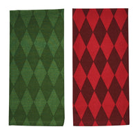 Thumbnail for Harlequin 2 Dishtowel Set-Red & Green - Park Designs