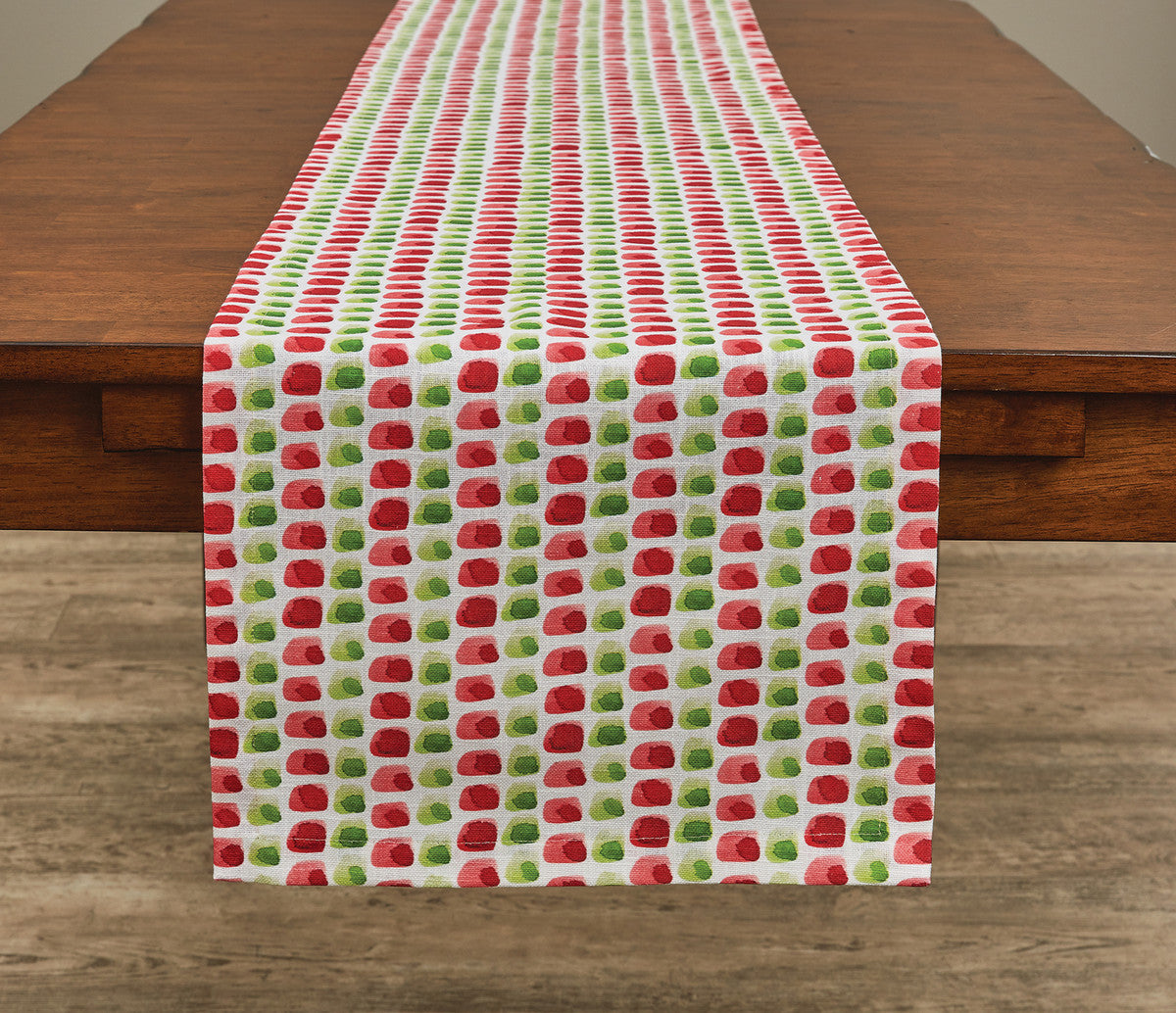 Happy Merry Thumbprint Table Runner - 54"L Park Designs