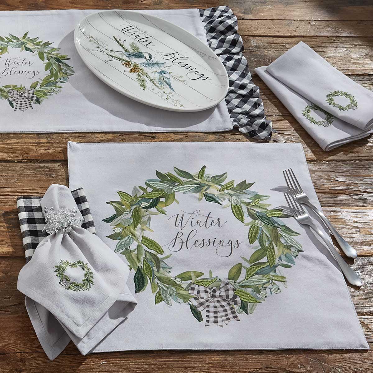 Winter Blessings Placemats - Set Of 4 Park Designs - The Fox Decor