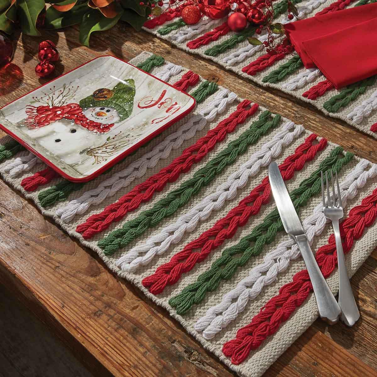 Winter Magic Placemats - Scarf Multi Set of 4 Park Designs