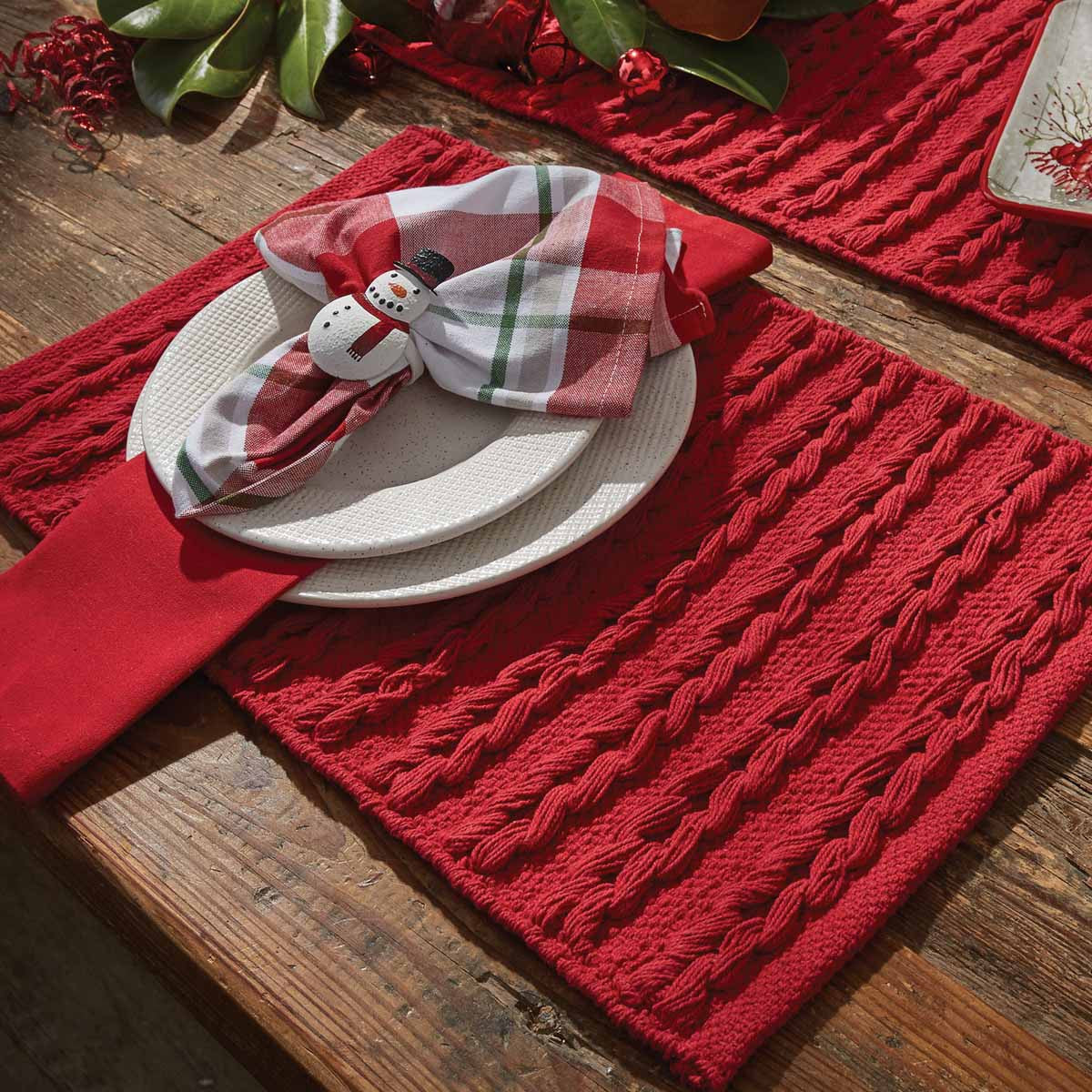 Winter Magic Placemats - Scarf Red  Set of 4 Park Designs