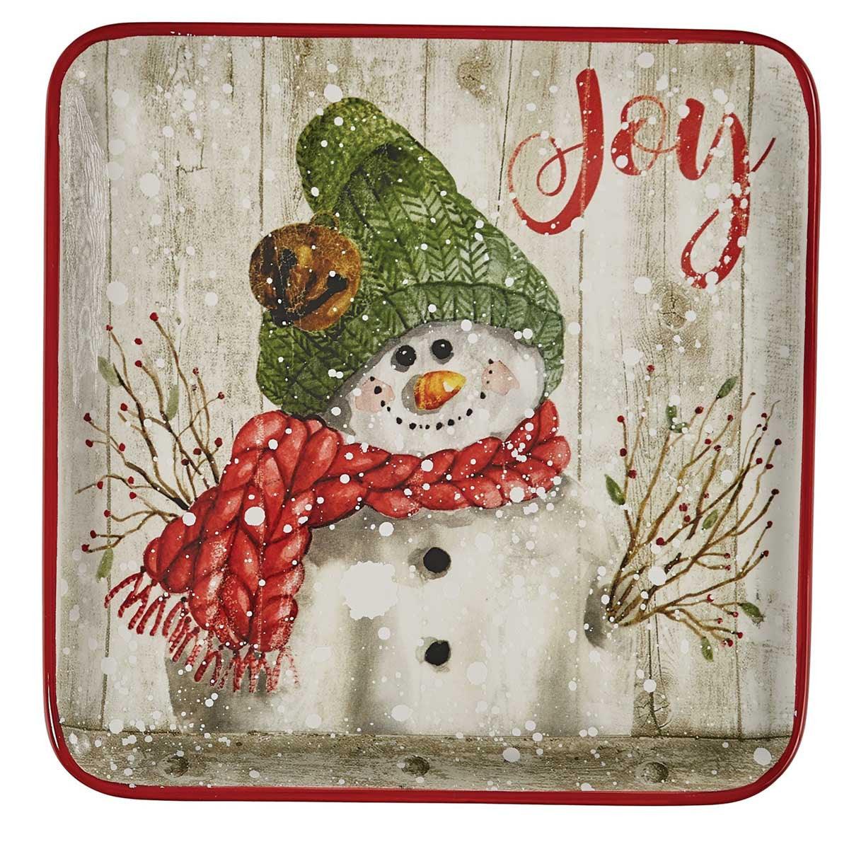 Farmhouse Snowman Salad Plates - Set of 4 Park Designs - The Fox Decor