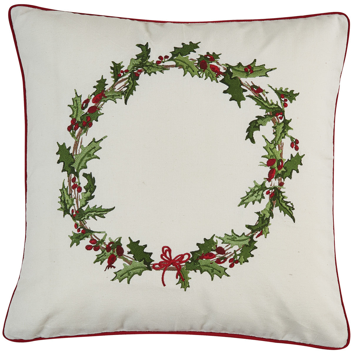 Holly And Ticking Pillow With Feather Down Insert -20" Set of 2 Park Designs - The Fox Decor