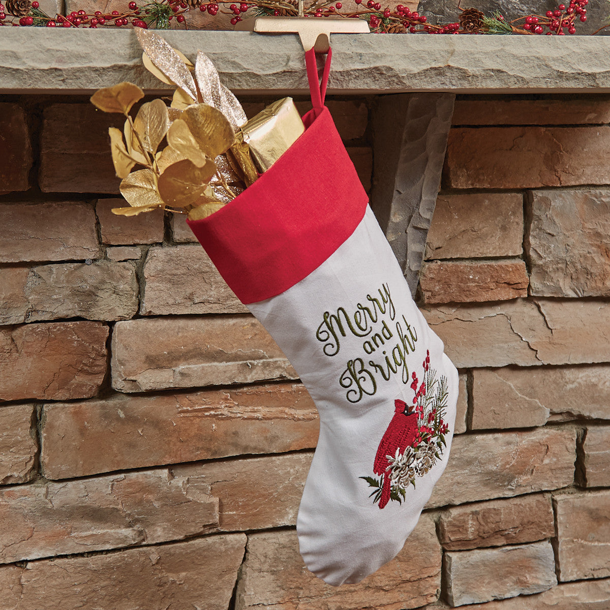 Cardinal Embroidered Stocking - Park Designs