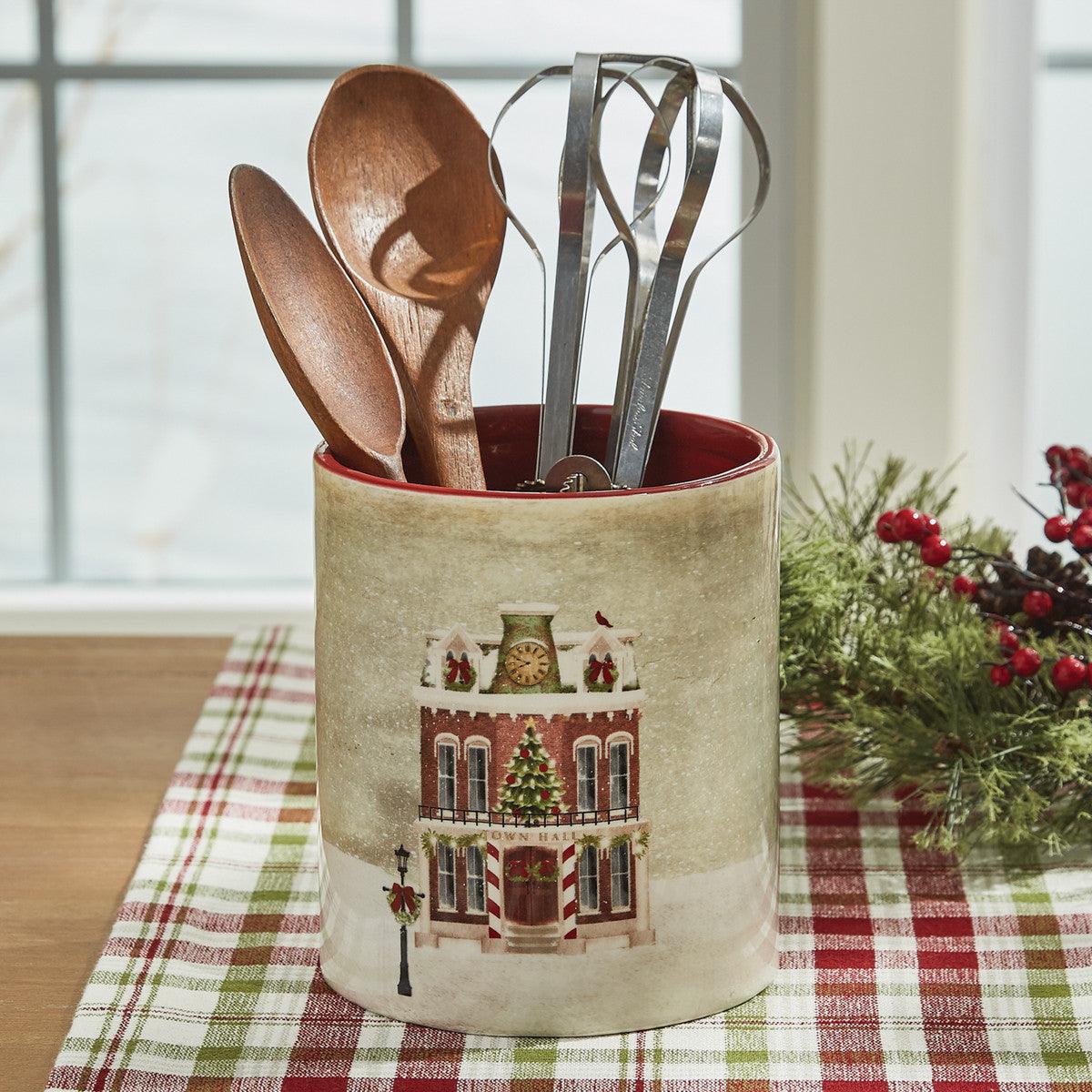Vintage Town Square Utensil Crock - Park Designs - The Fox Decor