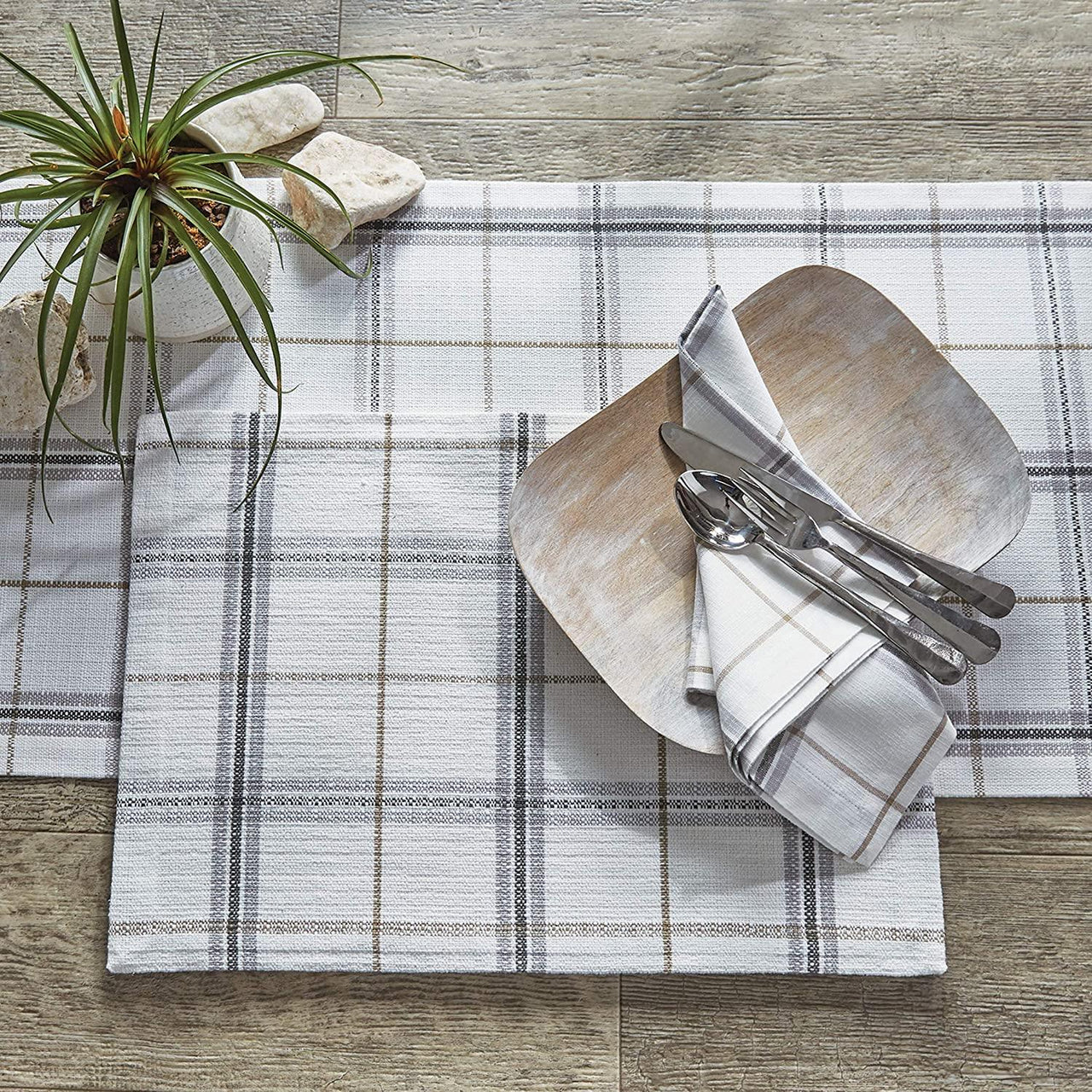 Bistro Plaid Placemat - Blue Set Of 6 Park Designs