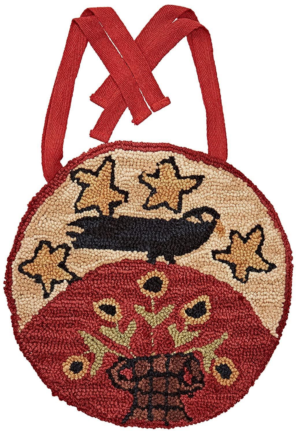 Folk Crow Hooked Chair Pad Park Designs - The Fox Decor