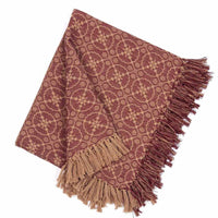 Thumbnail for Barn Red Tan Marshfield Jacquard Afghan AF106017 - The Fox Decor