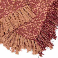 Thumbnail for Barn Red Tan Marshfield Jacquard Afghan AF106017 - The Fox Decor