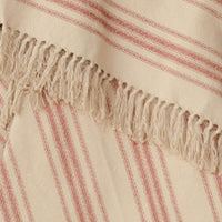 Oat Barn Red Grain Sack Stripe Afghan AF164017 - The Fox Decor