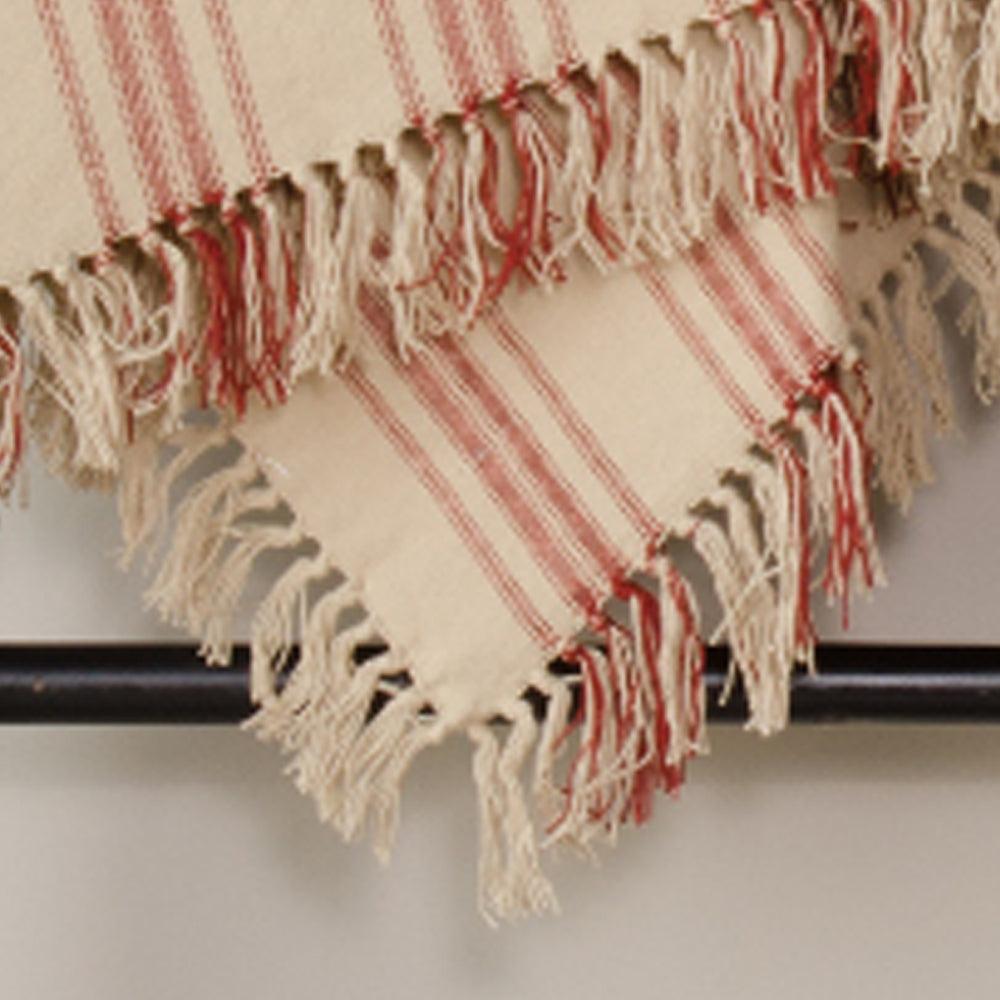 Oat Barn Red Grain Sack Stripe Afghan AF164017 - The Fox Decor