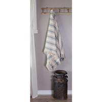 Thumbnail for Colonial Blue Cream Grain Sack Stripe Afghan AF165014 - The Fox Decor