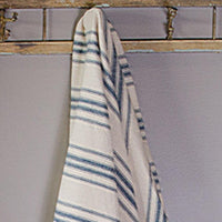 Thumbnail for Colonial Blue Cream Grain Sack Stripe Afghan AF165014 - The Fox Decor