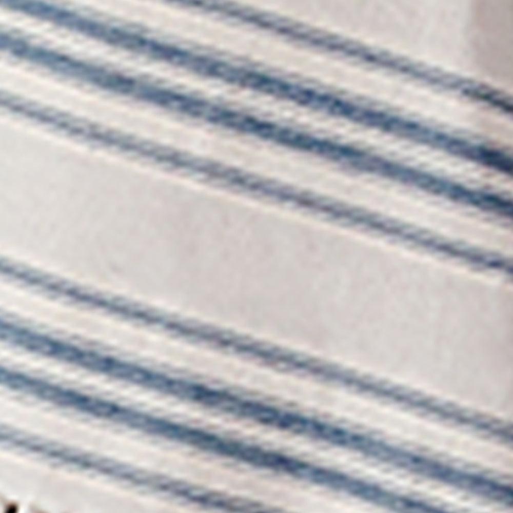 Colonial Blue Cream Grain Sack Stripe Afghan AF165014 - The Fox Decor