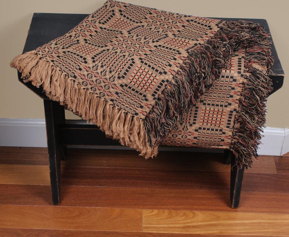 Trenton Jacquard Nutmeg Black Red Afghan AF243025 - The Fox Decor