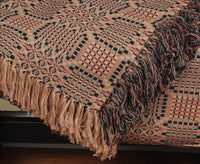 Thumbnail for Trenton Jacquard Nutmeg Black Red Afghan AF243025 - The Fox Decor