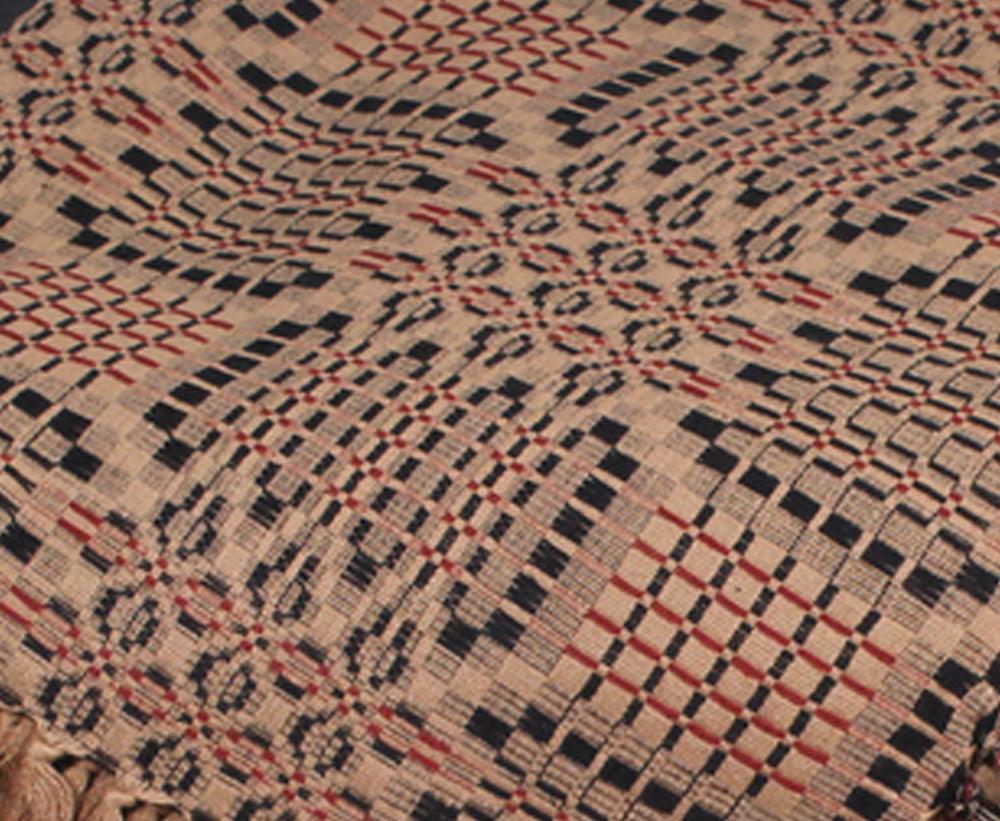 Trenton Jacquard Nutmeg Black Red Afghan AF243025 - The Fox Decor
