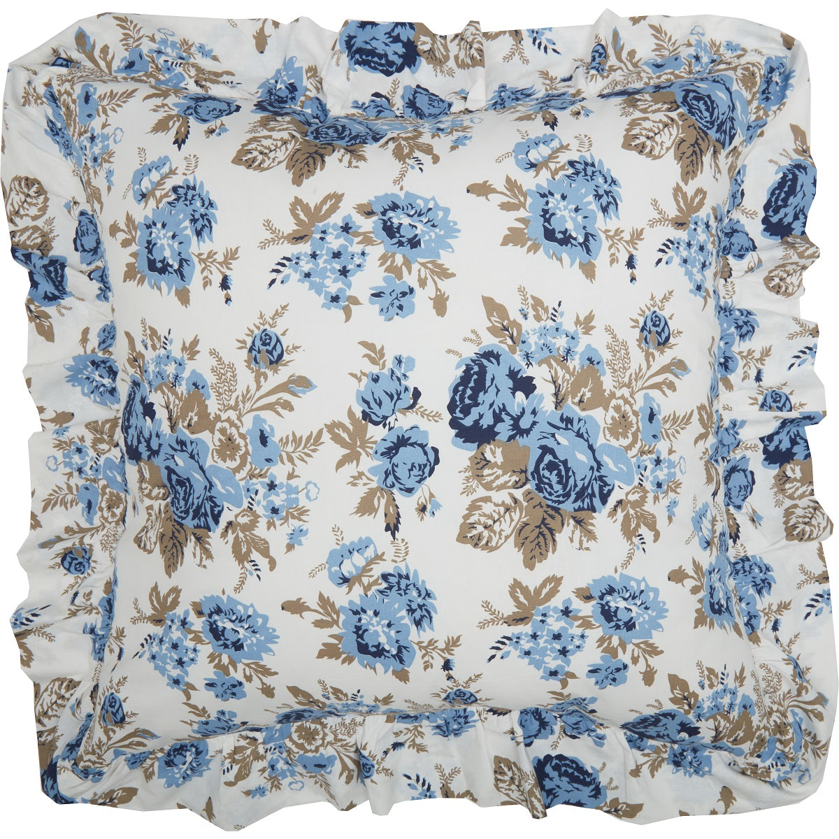 Annie Blue Floral Fabric Euro Sham 26x26 VHC Brands