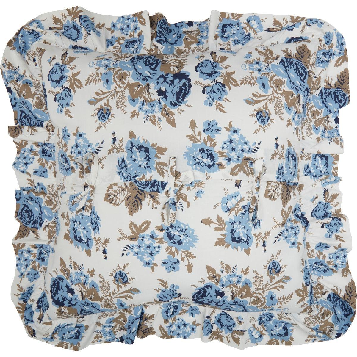 Annie Blue Floral Fabric Euro Sham 26x26 VHC Brands