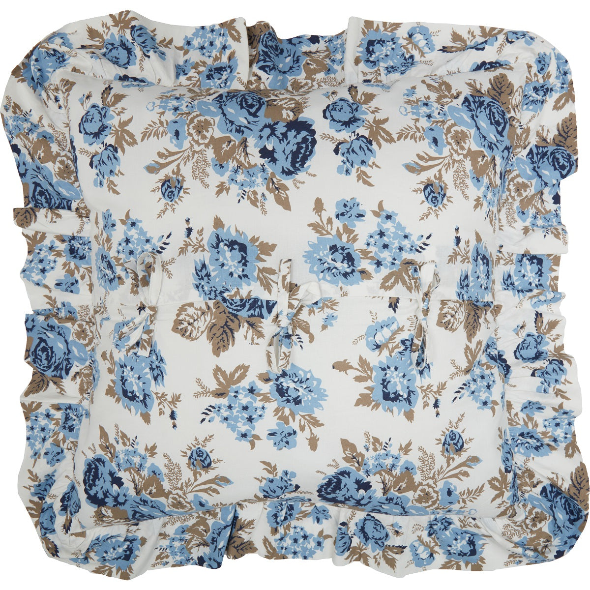 Annie Blue Floral Fabric Euro Sham 26x26 VHC Brands