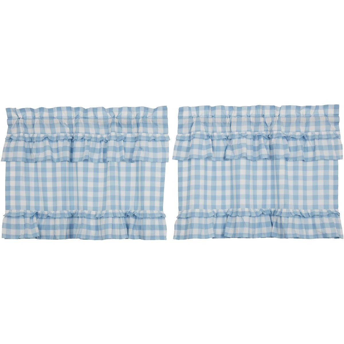 Annie Buffalo Blue Check Ruffled Tier Set of 2 L24xW36 VHC Brands