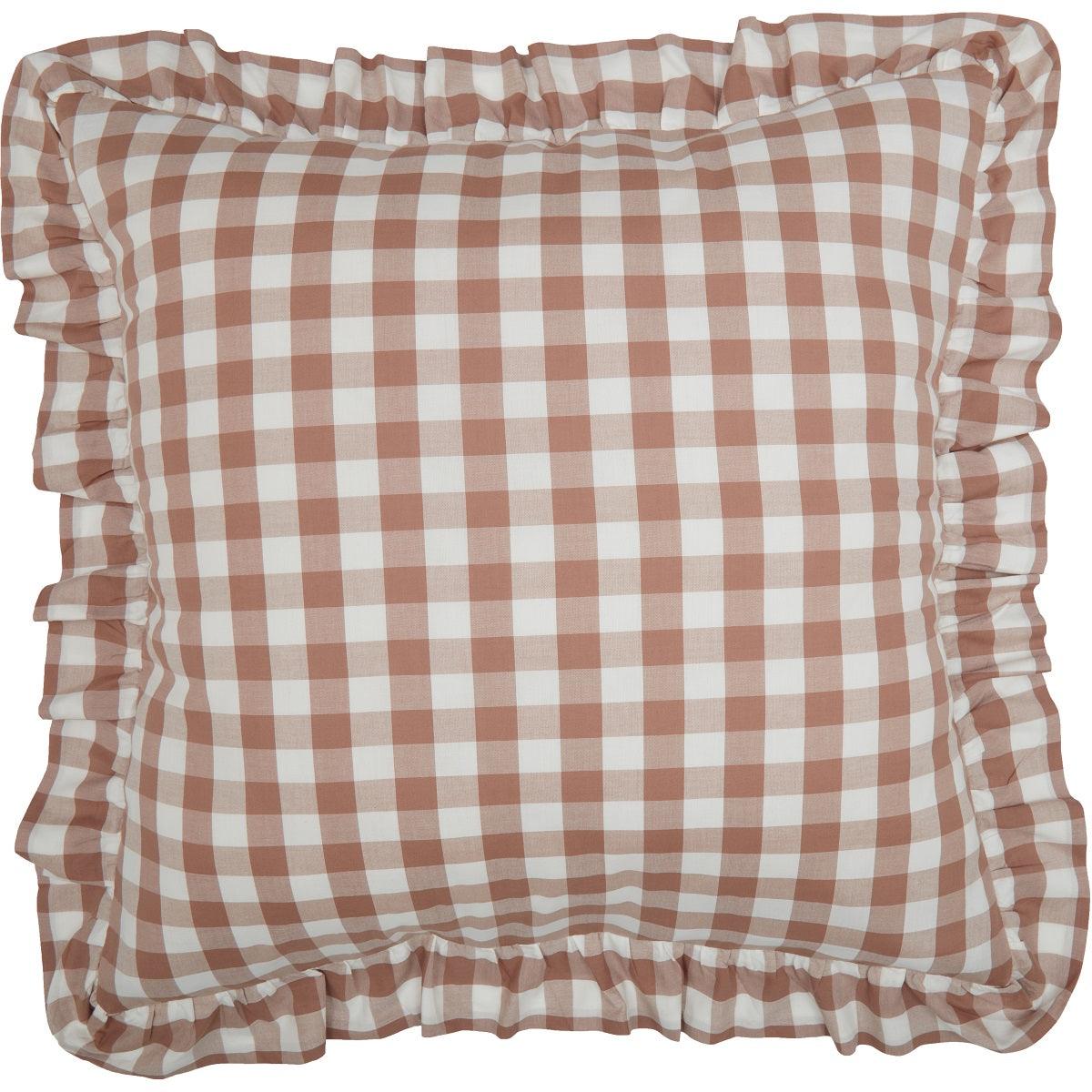 Annie Buffalo Portabella Check Fabric Euro Sham 26x26 VHC Brands - The Fox Decor