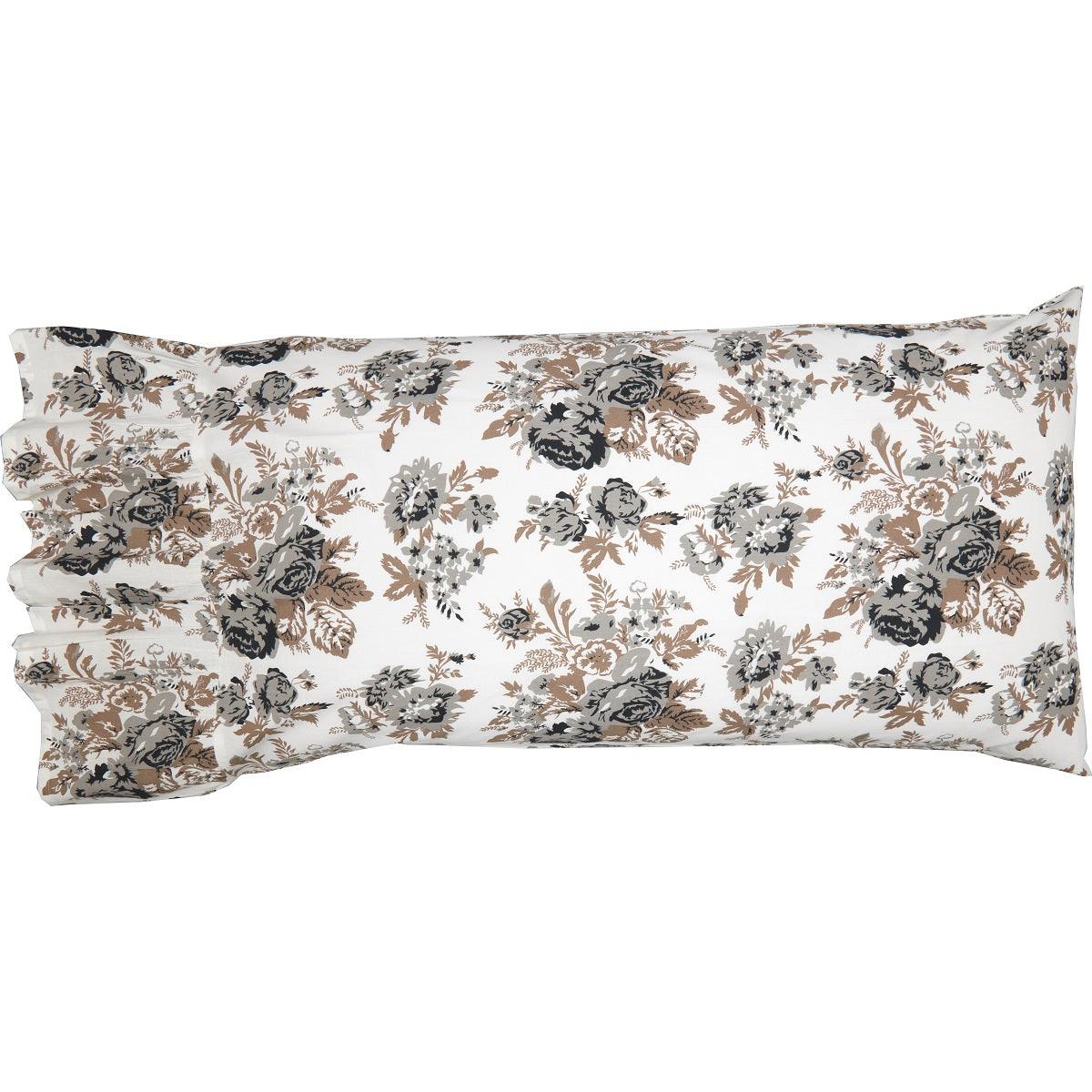 Annie Portabella Floral Ruffled Standard Pillow Case Set of 2 21x26+8 VHC Brands - The Fox Decor