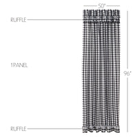 Thumbnail for Annie Buffalo Black Check Ruffled Panel Curtain 96