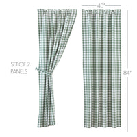 Thumbnail for Annie Buffalo Green Check Short Panel Curtain Set of 2 84