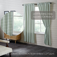 Thumbnail for Annie Buffalo Green Check Short Panel Curtain Set of 2 84