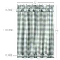 Thumbnail for Annie Buffalo Green Check Ruffled Shower Curtain 72x72 VHC Brands