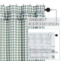 Thumbnail for Annie Buffalo Green Check Ruffled Shower Curtain 72x72 VHC Brands
