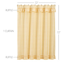 Thumbnail for Annie Buffalo Yellow Check Ruffled Shower Curtain 72x72 VHC Brands