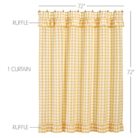 Thumbnail for Annie Buffalo Yellow Check Ruffled Shower Curtain 72x72 VHC Brands