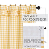 Thumbnail for Annie Buffalo Yellow Check Ruffled Shower Curtain 72x72 VHC Brands