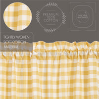 Thumbnail for Annie Buffalo Yellow Check Short Panel Curtain Set of 2 63