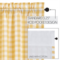 Thumbnail for Annie Buffalo Yellow Check Short Panel Curtain Set of 2 63