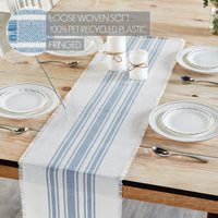 Antique White Stripe Blue Indoor/Outdoor Table Runner 12x48 VHC Brands - The Fox Decor