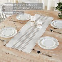 Antique White Stripe Dove Grey Indoor/Outdoor Table Runner 12x36 VHC Brands VHC Brands - The Fox Decor