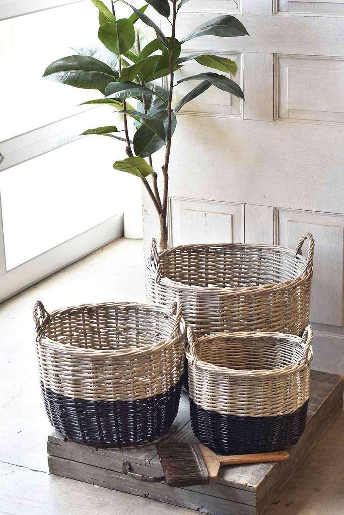3/Set, Banded Baskets - The Fox Decor