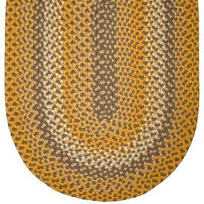 808 Gold Basket Weave Braided Rugs Oval/Round Washable - The Fox Decor