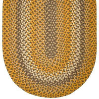 Thumbnail for 808 Gold Basket Weave Braided Rugs Oval/Round Washable - The Fox Decor