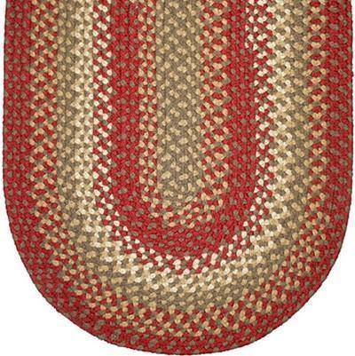 812 Brick Red Basket Weave Braided Rugs Oval/Round Washable - The Fox Decor