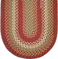 Thumbnail for 812 Brick Red Basket Weave Braided Rugs Oval/Round Washable - The Fox Decor