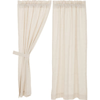 Thumbnail for Simple Life Flax Natural Short Panel Country Style Curtain Set of 2 63