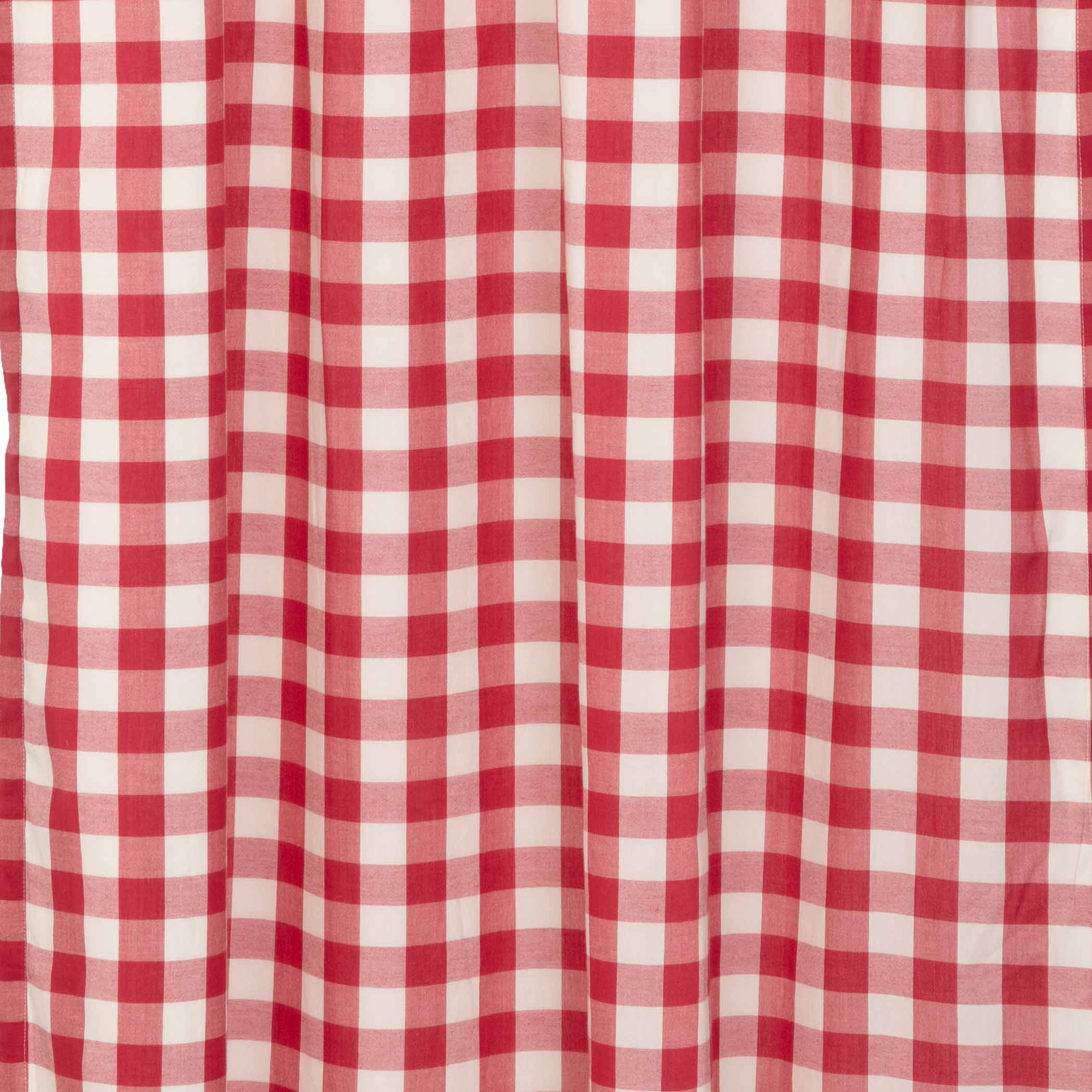 Annie Buffalo Red Check Short Panel Curtain Set of 2 63