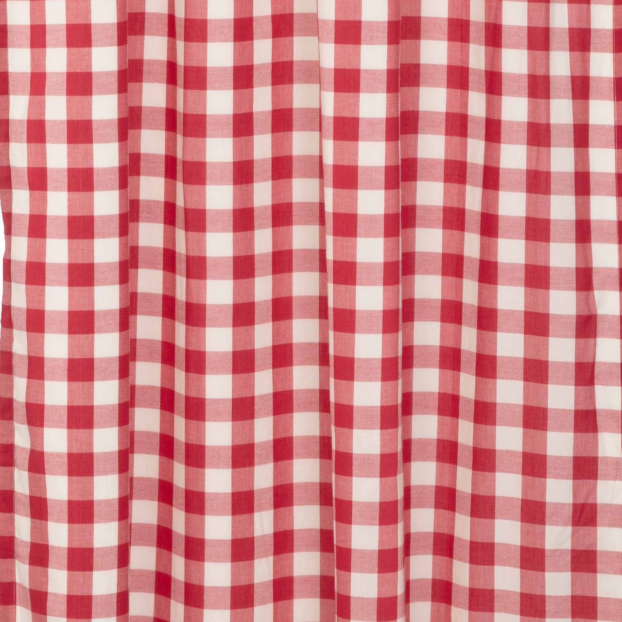 Annie Buffalo Red Check Short Panel Curtain Set of 2 63"x36" VHC Brands